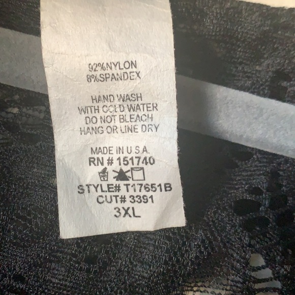 Kimcine curve black lace bodysuit 3X - Picture 8 of 8